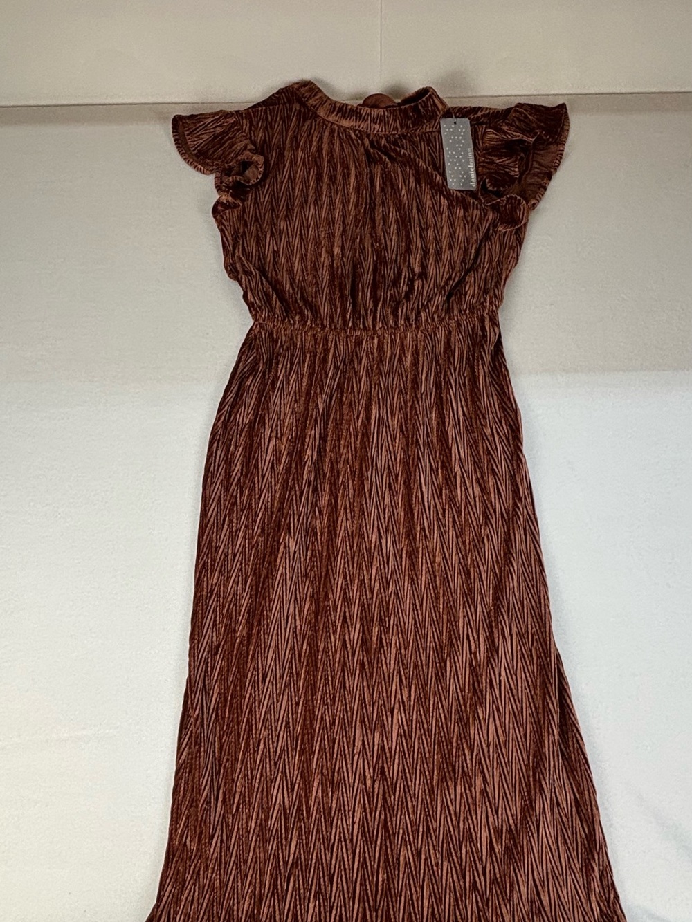 Daniel Rainn Brown Chevron Maxi Dress